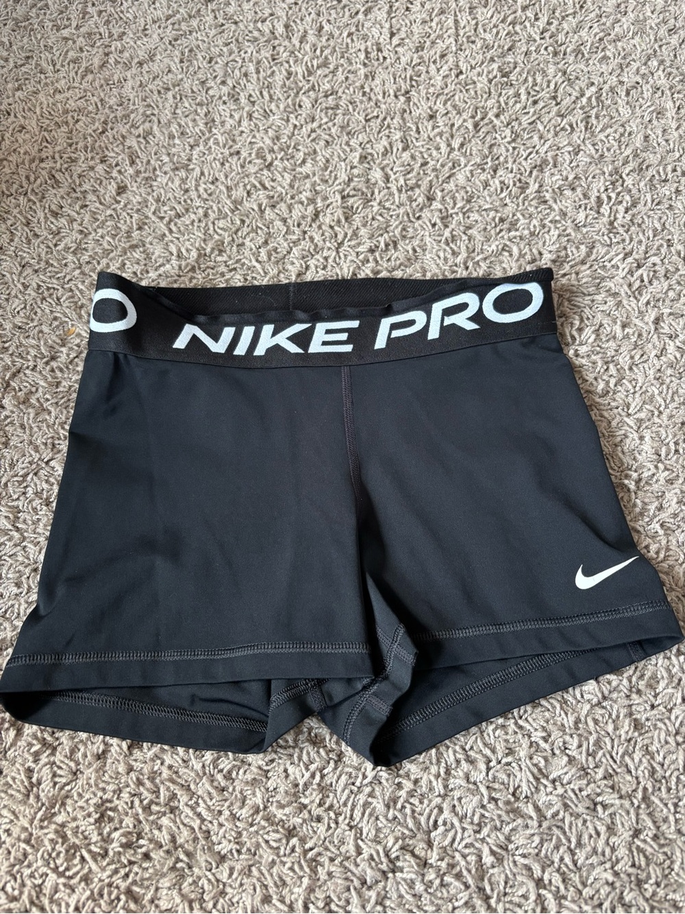 Nike Pro Black Dri-FIT Performance Shorts with Gray Logo